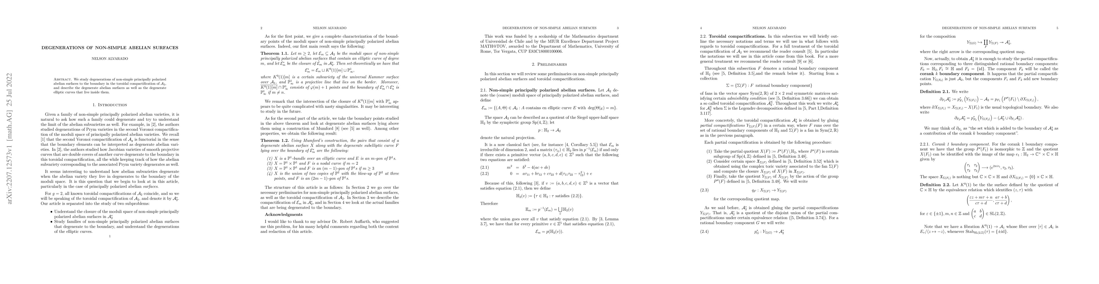 Thumbnail for Degenerations of non-simple abelian surfaces