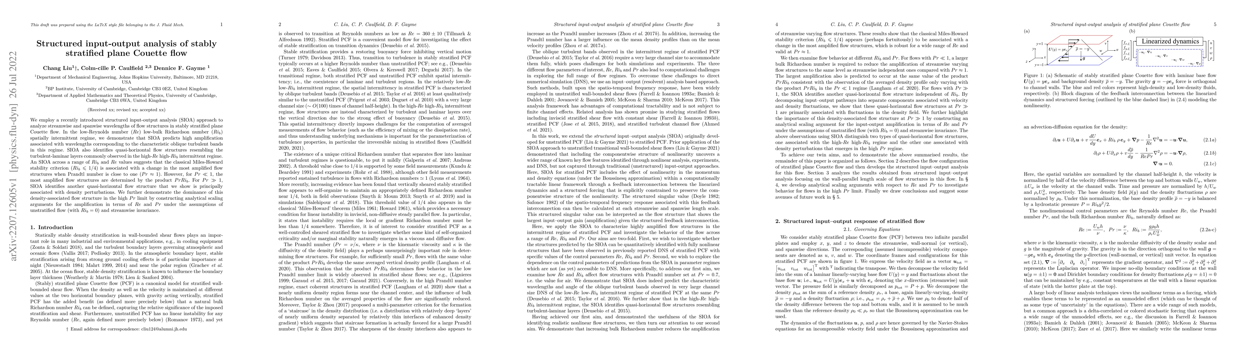 Thumbnail for Structured input-output analysis of stably stratified plane Couette flow