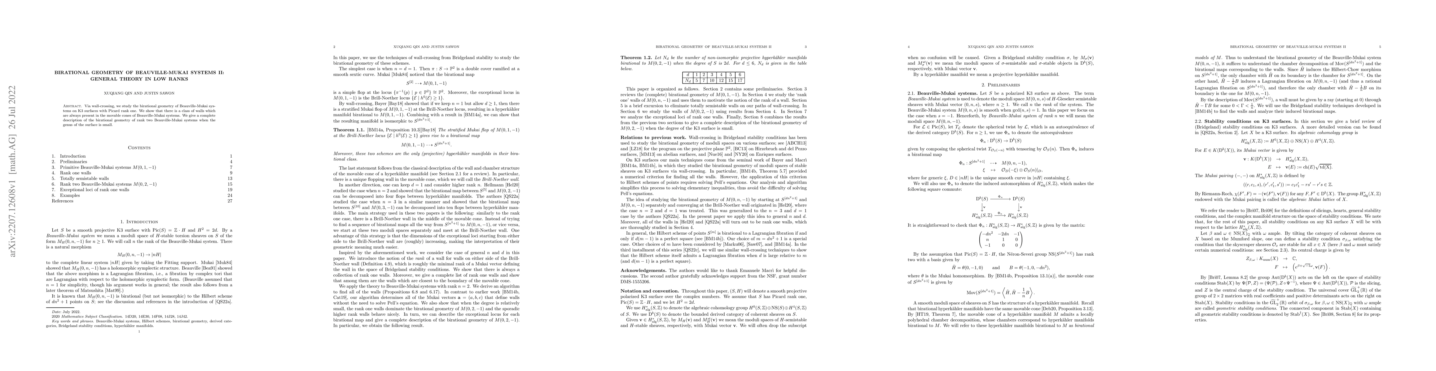 Thumbnail for Birational geometry of Beauville-Mukai systems II: general theory in low
  ranks