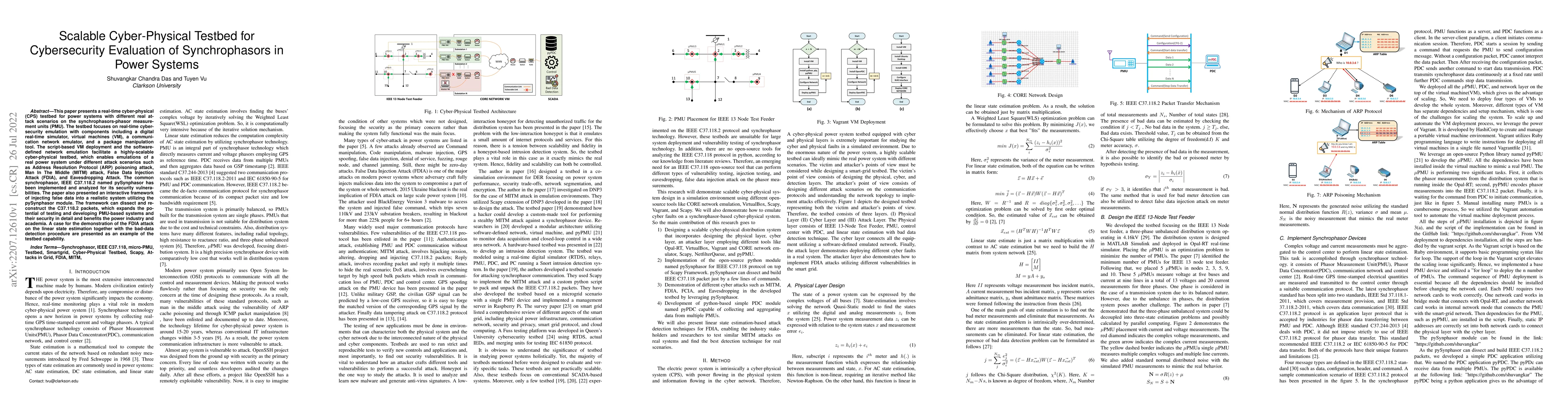 Thumbnail for Scalable Cyber-Physical Testbed for Cybersecurity Evaluation of
  Synchrophasors in Power Systems