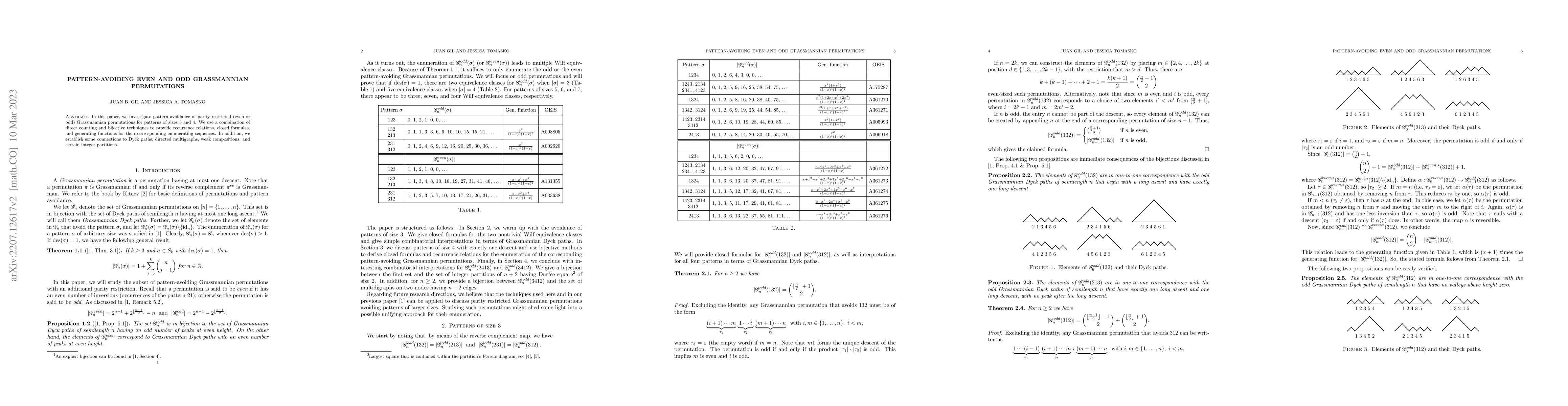 Thumbnail for Pattern-avoiding even and odd Grassmannian permutations