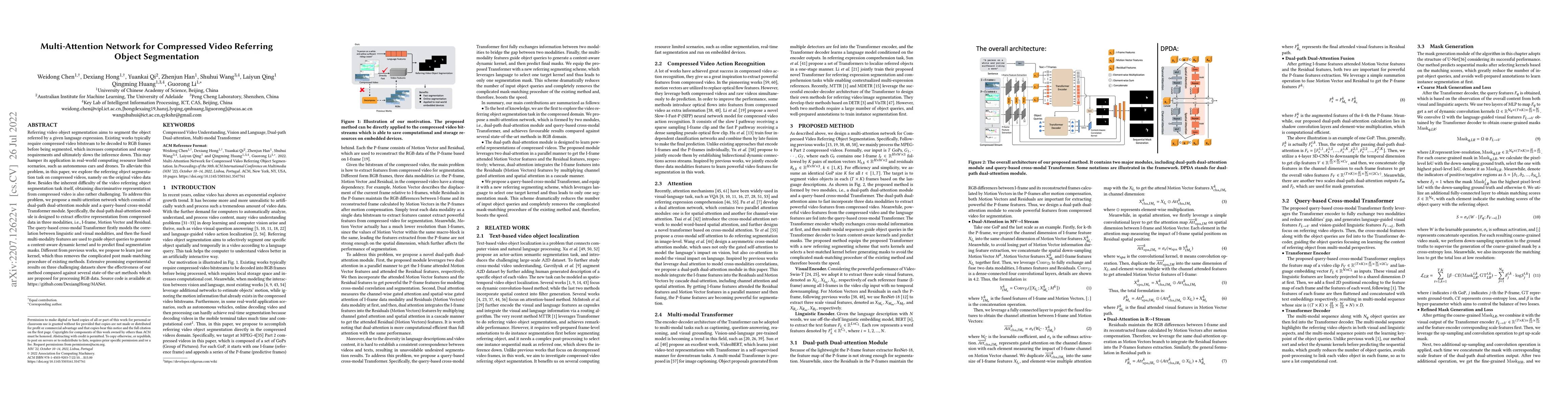 Thumbnail for Multi-Attention Network for Compressed Video Referring Object
  Segmentation