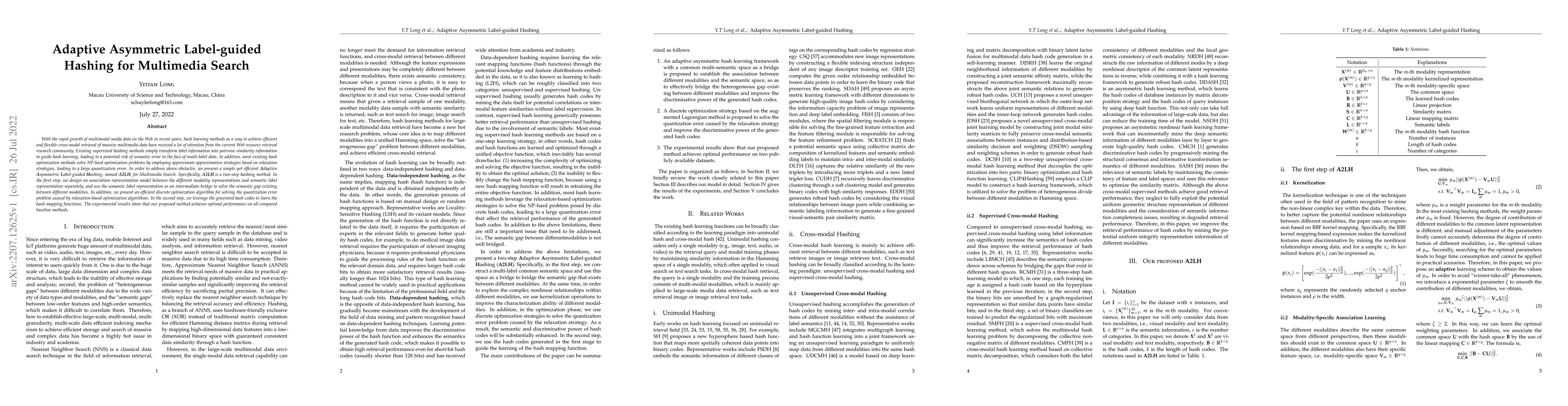Thumbnail for Adaptive Asymmetric Label-guided Hashing for Multimedia Search