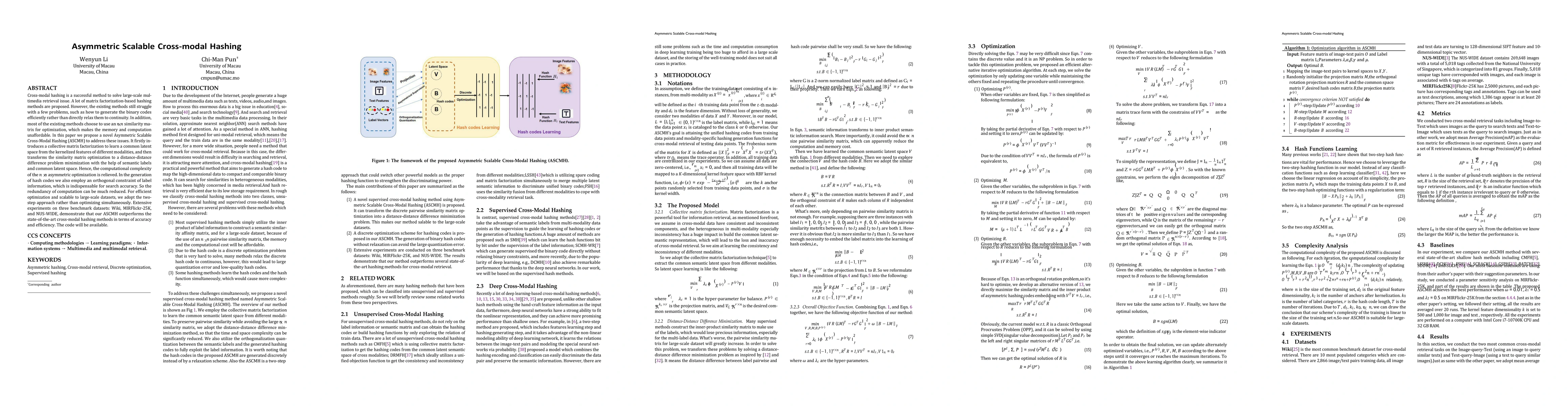 Thumbnail for Asymmetric Scalable Cross-modal Hashing