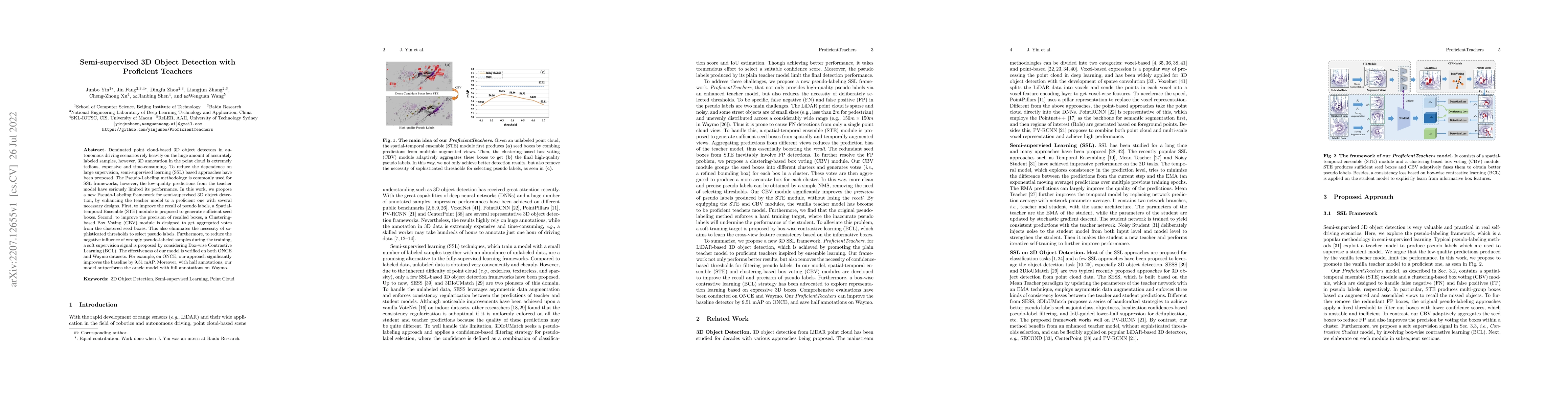 Thumbnail for Semi-supervised 3D Object Detection with Proficient Teachers