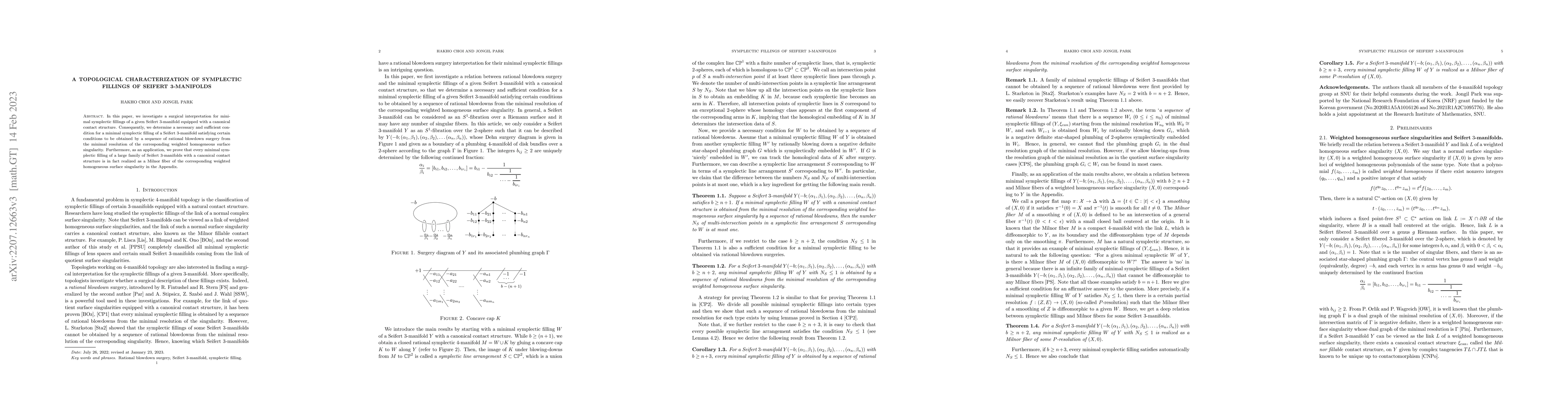 Thumbnail for A topological characterization of symplectic fillings of Seifert
  3-manifolds