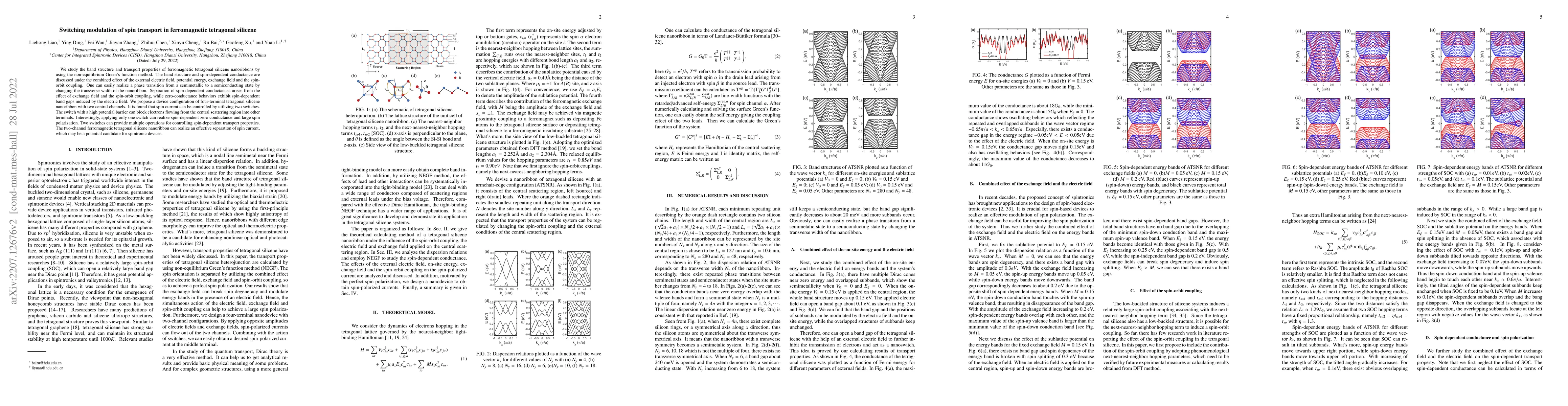 Thumbnail for Switching modulation of spin transport in ferromagnetic tetragonal
  silicene