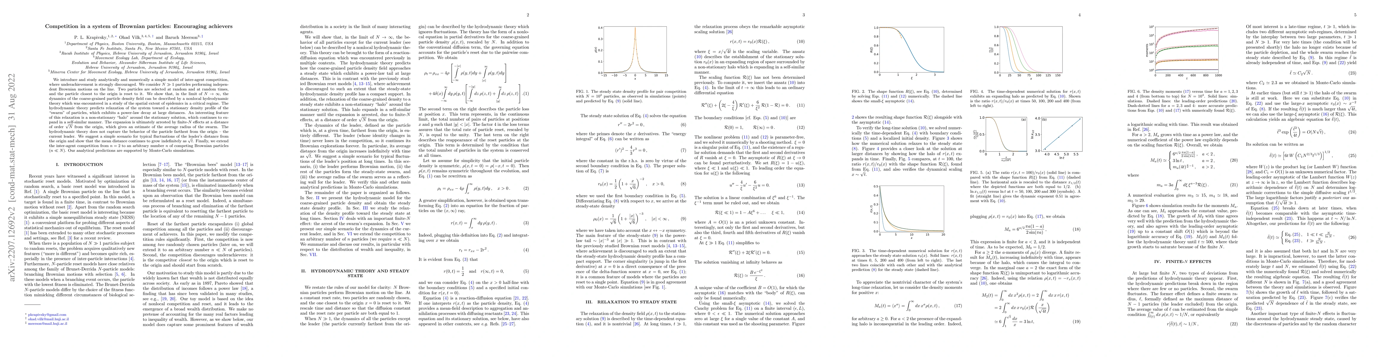 Thumbnail for Competition in a system of Brownian particles: Encouraging achievers