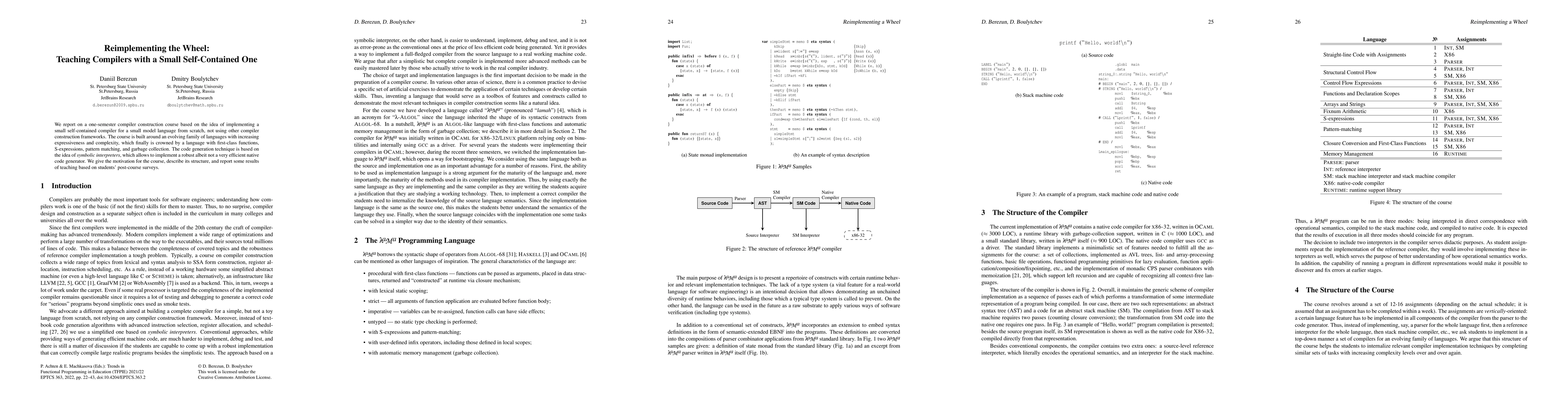 Thumbnail for Reimplementing the Wheel: Teaching Compilers with a Small Self-Contained
  One