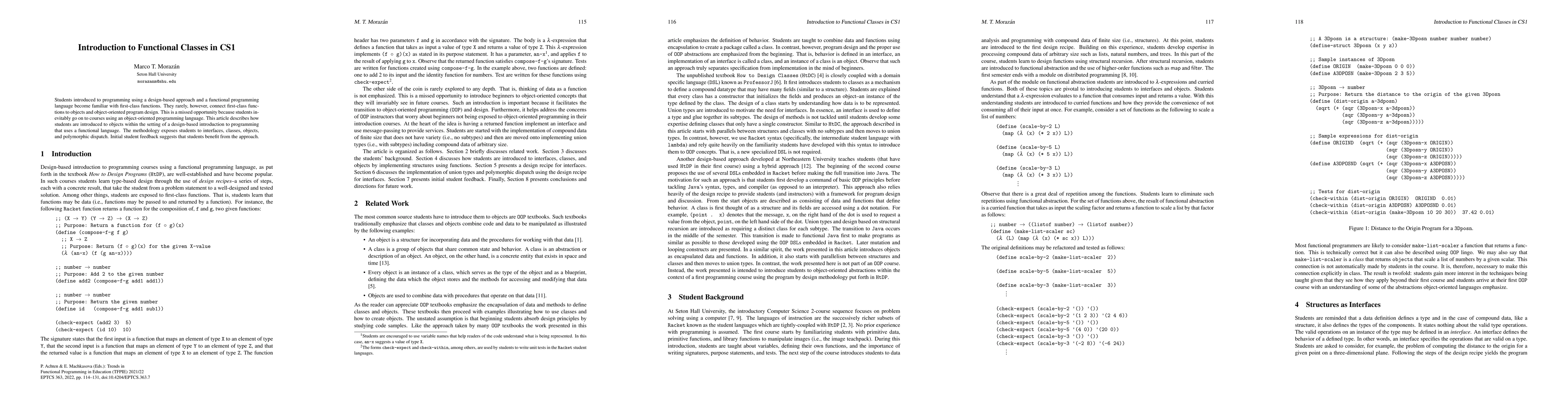 Thumbnail for Introduction to Functional Classes in CS1