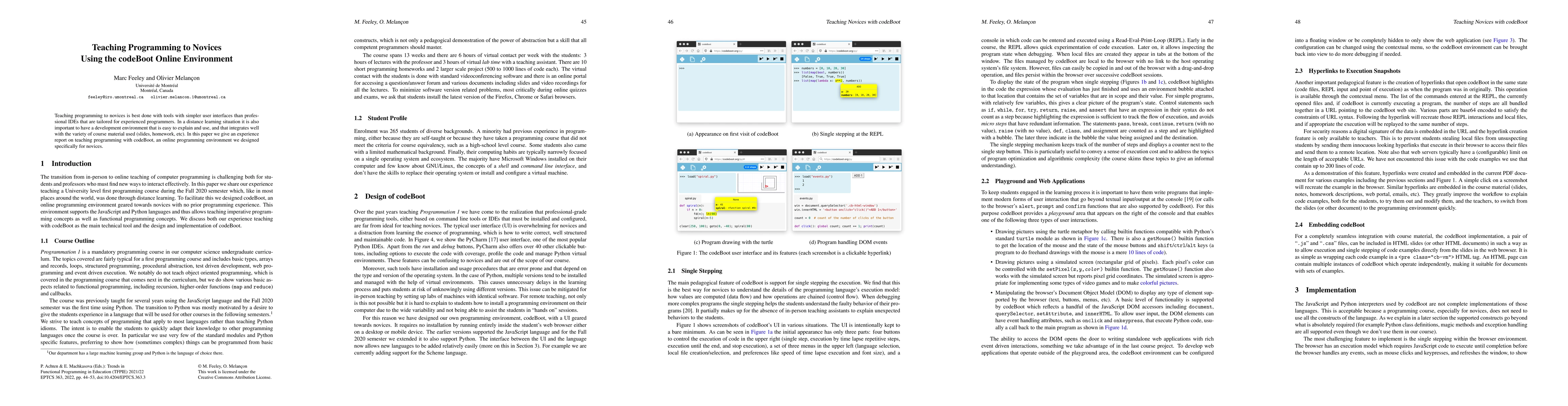 Thumbnail for Teaching Programming to Novices Using the codeBoot Online Environment