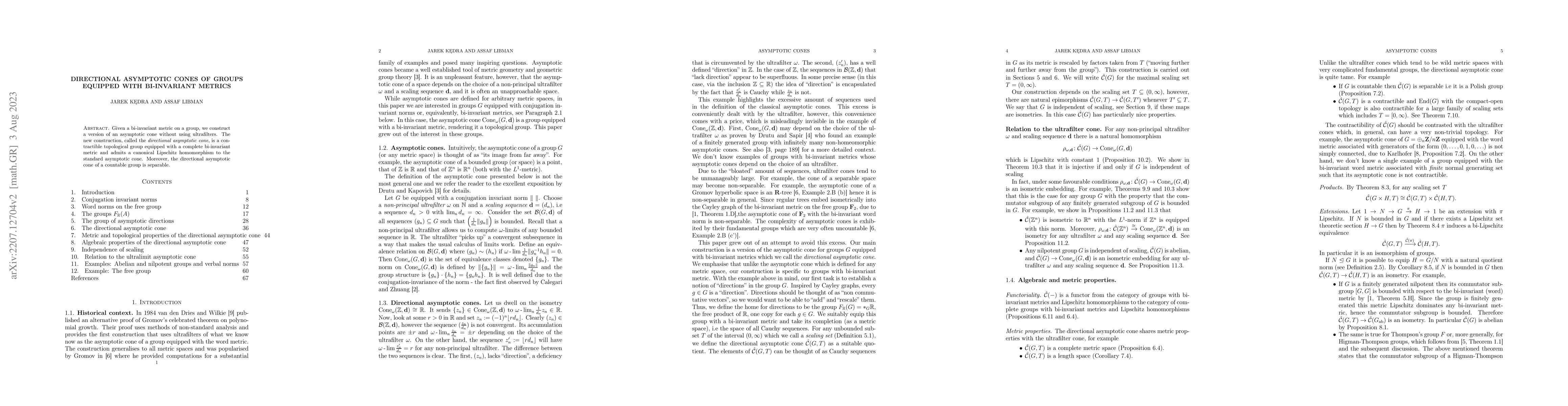Thumbnail for Directional asymptotic cones of groups equipped with bi-invariant
  metrics