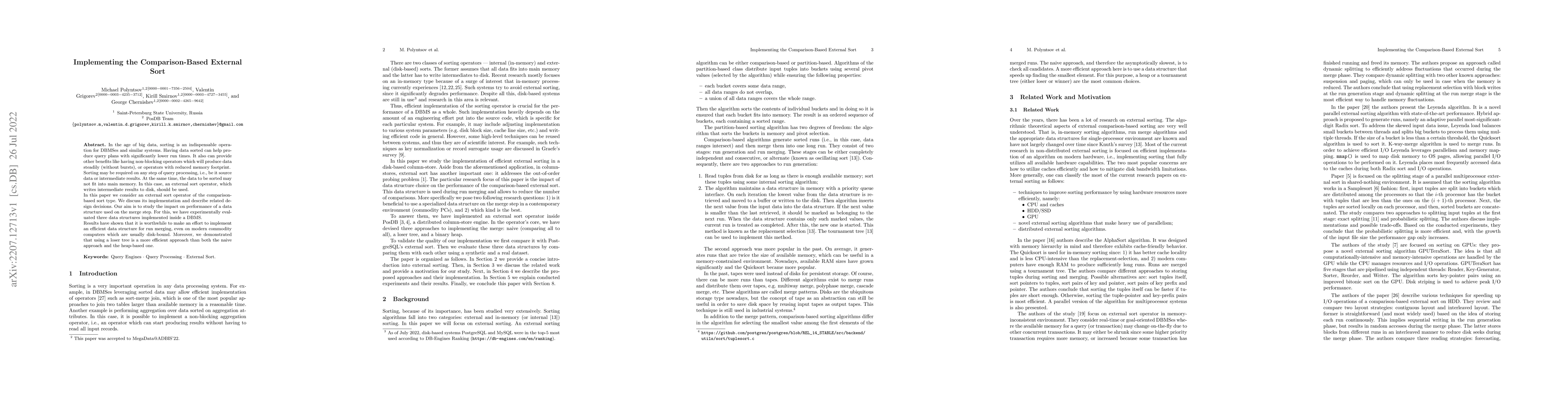 Thumbnail for Implementing the Comparison-Based External Sort