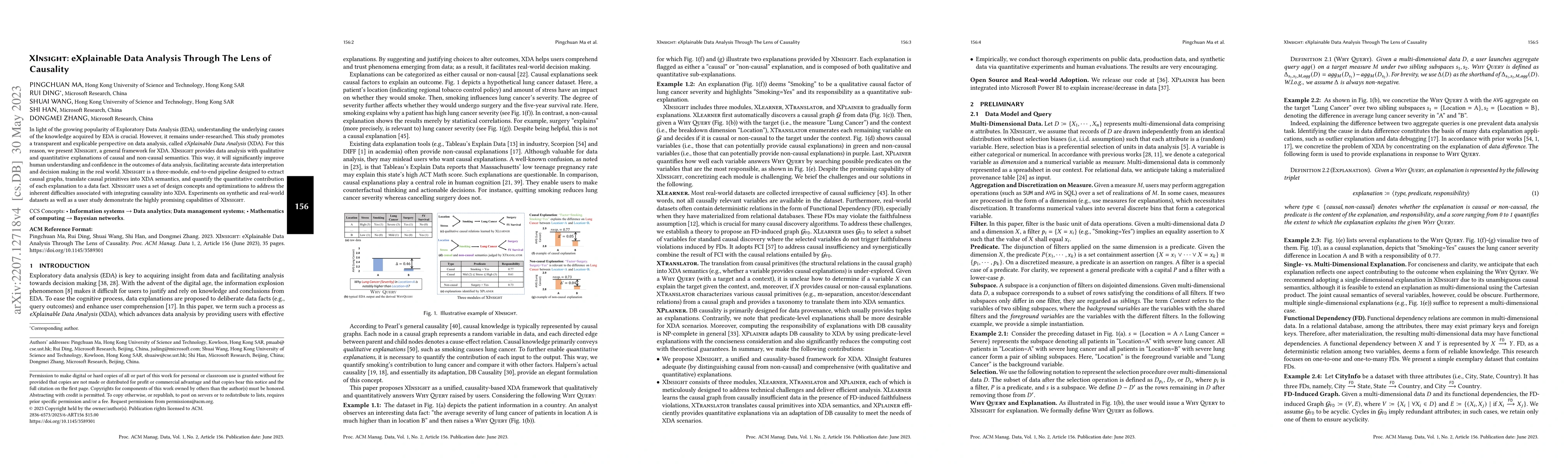 Thumbnail for XInsight: eXplainable Data Analysis Through The Lens of Causality