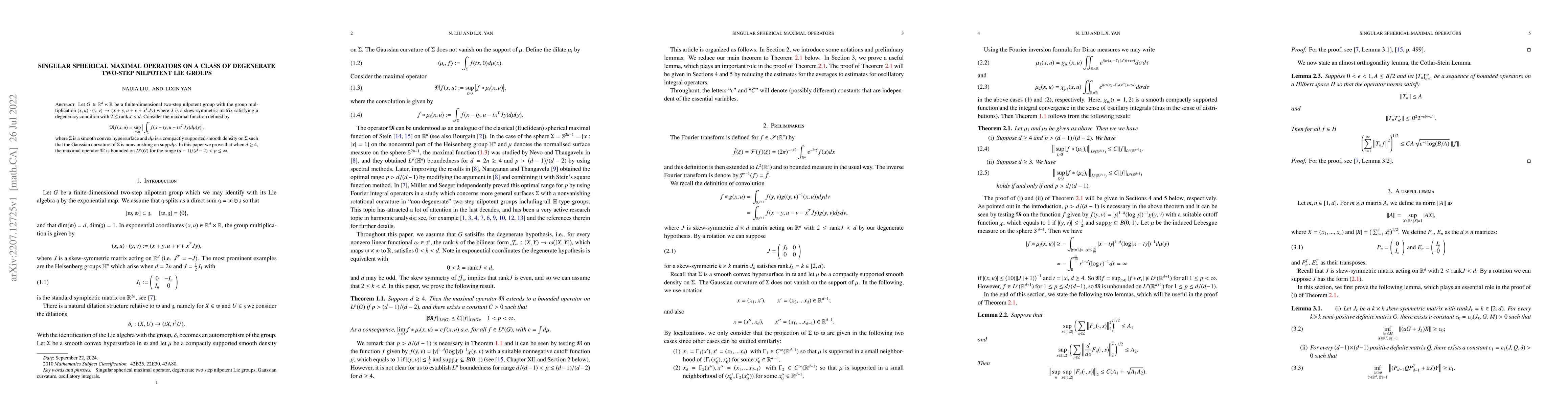 Thumbnail for Singular spherical maximal operators on a class of degenerate two-step
  nilpotent Lie groups