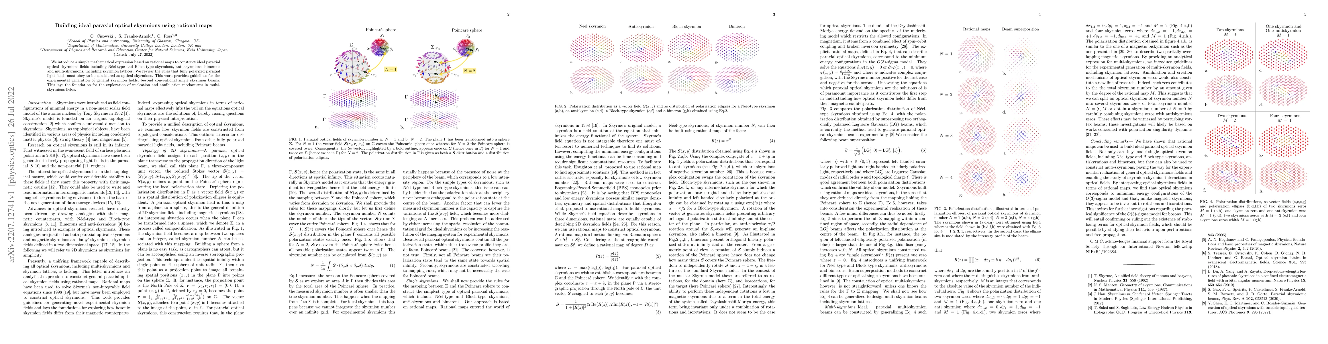 Thumbnail for Building ideal paraxial optical skyrmions using rational maps