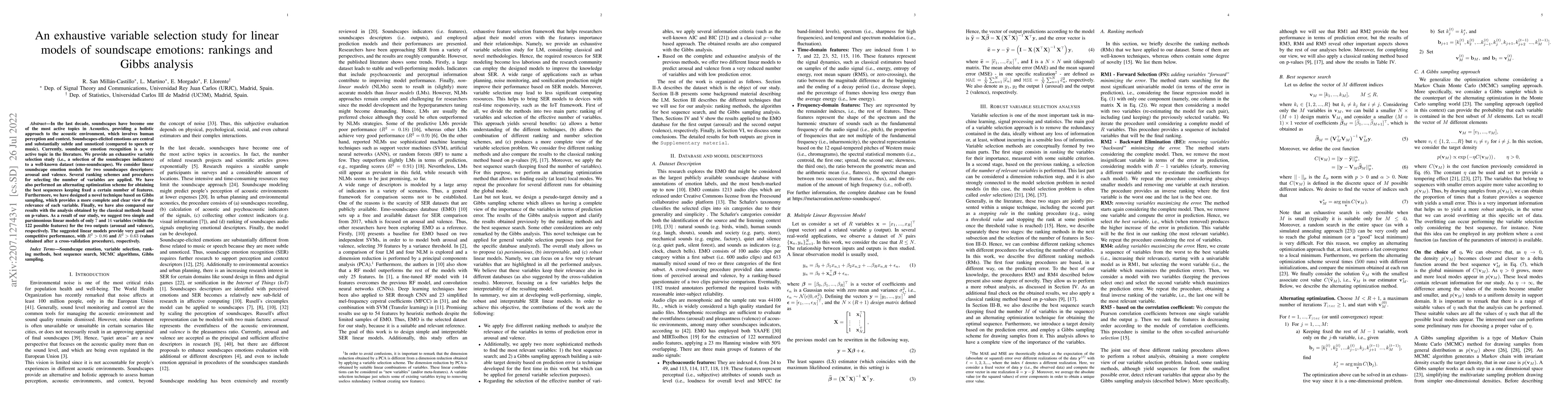 Thumbnail for An exhaustive variable selection study for linear models of soundscape
  emotions: rankings and Gibbs analysis