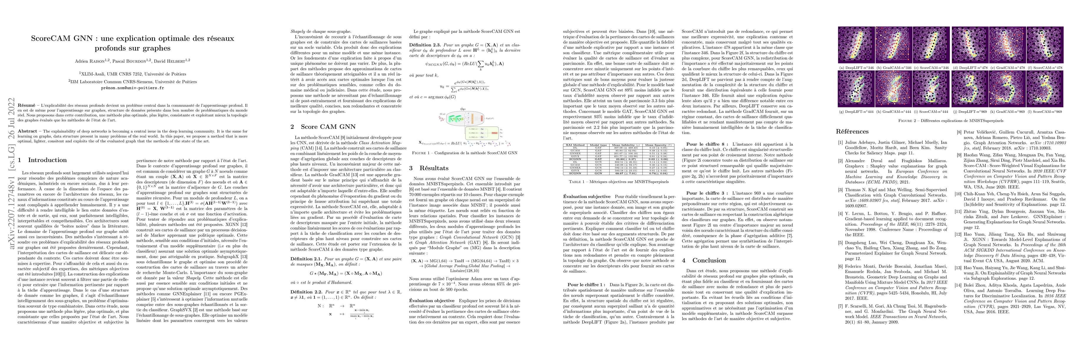 Thumbnail for ScoreCAM GNN: une explication optimale des r\'eseaux profonds sur
  graphes