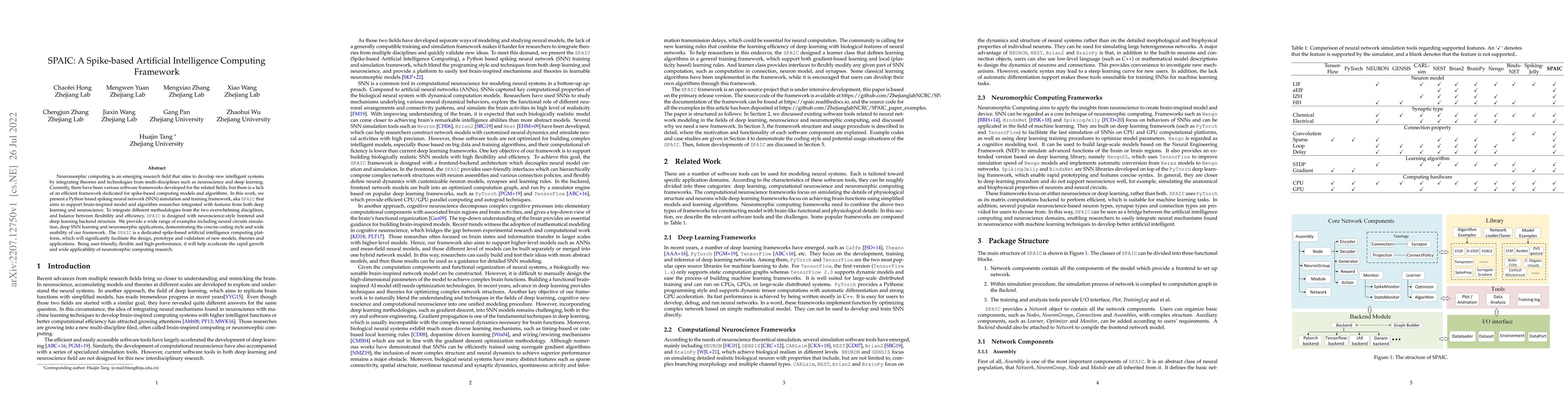 Thumbnail for SPAIC: A Spike-based Artificial Intelligence Computing Framework