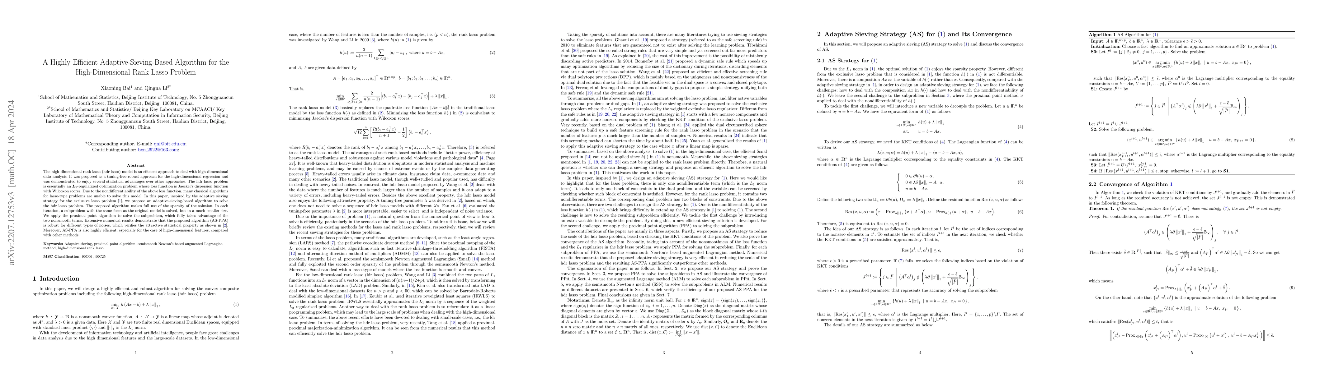 Thumbnail for A Highly Efficient Adaptive-Sieving-Based Algorithm for the
  High-Dimensional Rank Lasso Problem