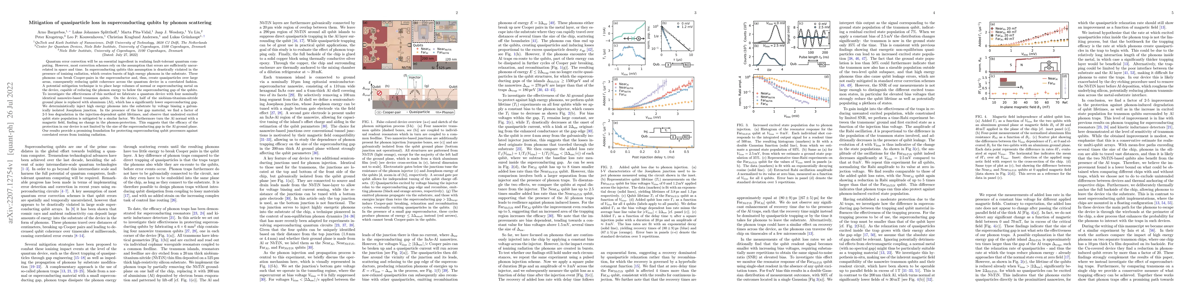 Thumbnail for Mitigation of quasiparticle loss in superconducting qubits by phonon
  scattering
