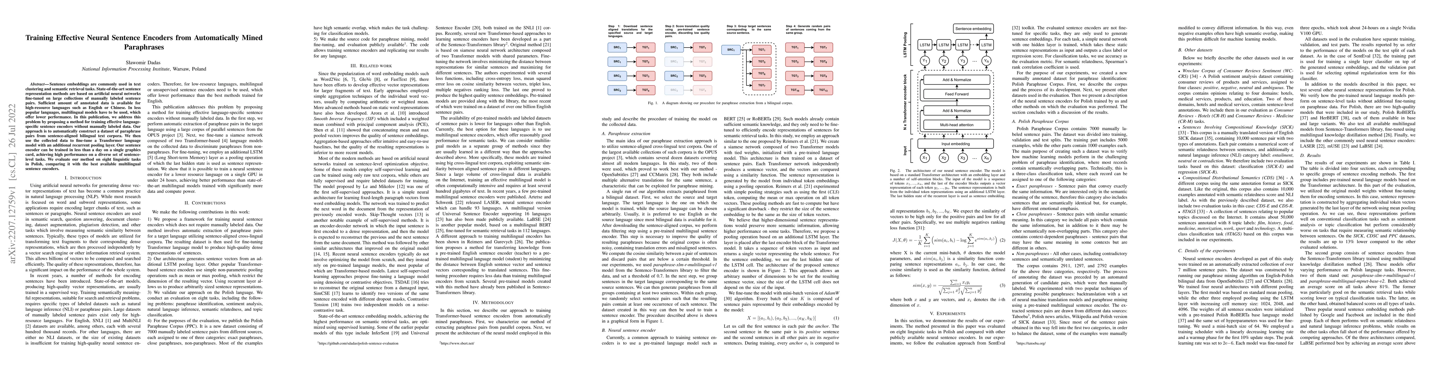 Thumbnail for Training Effective Neural Sentence Encoders from Automatically Mined
  Paraphrases