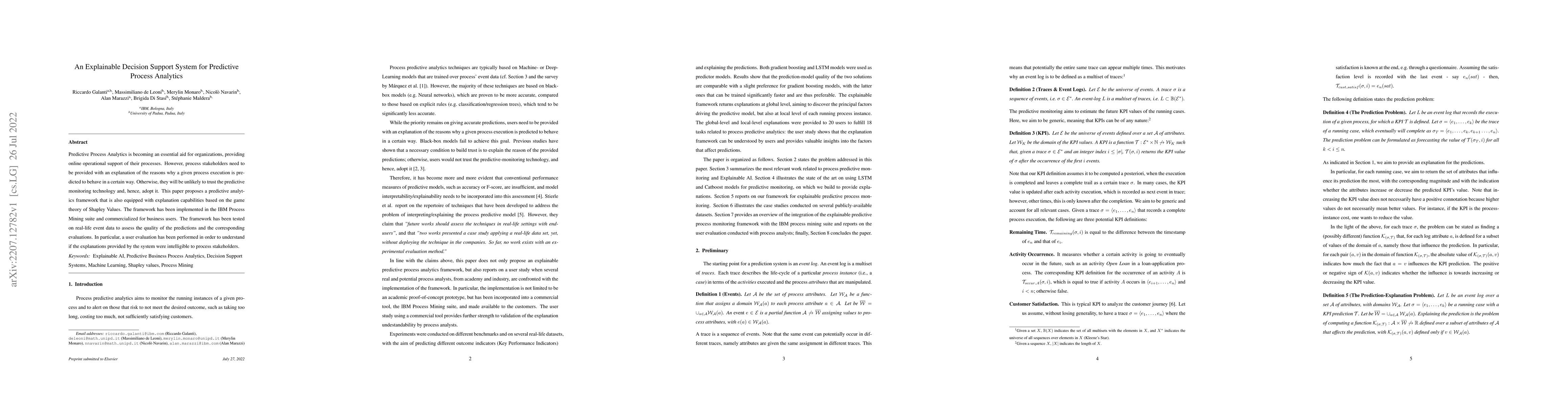 Thumbnail for An Explainable Decision Support System for Predictive Process Analytics