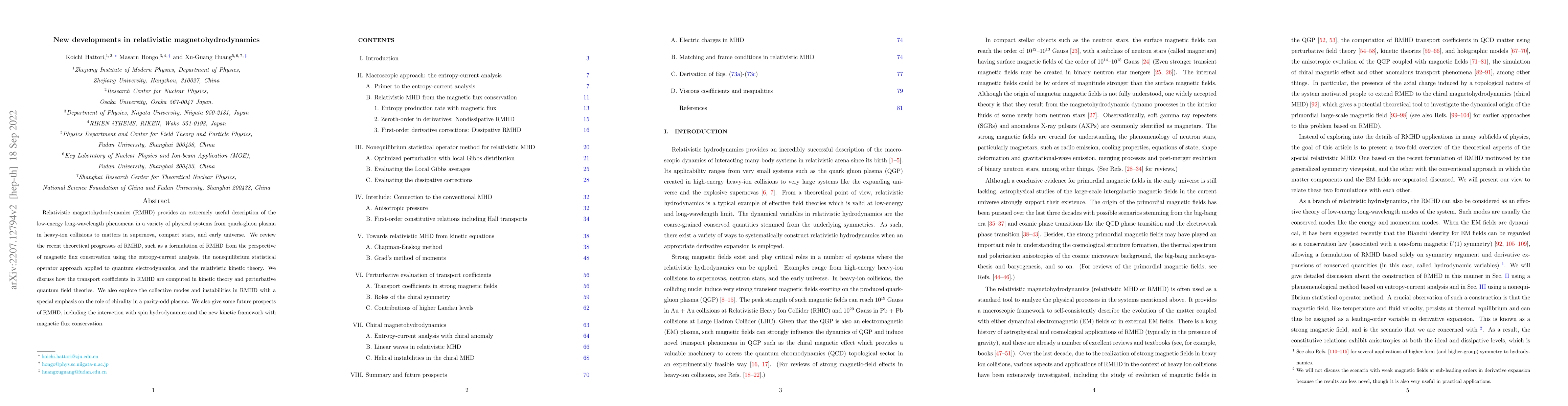 Thumbnail for New developments in relativistic magnetohydrodynamics