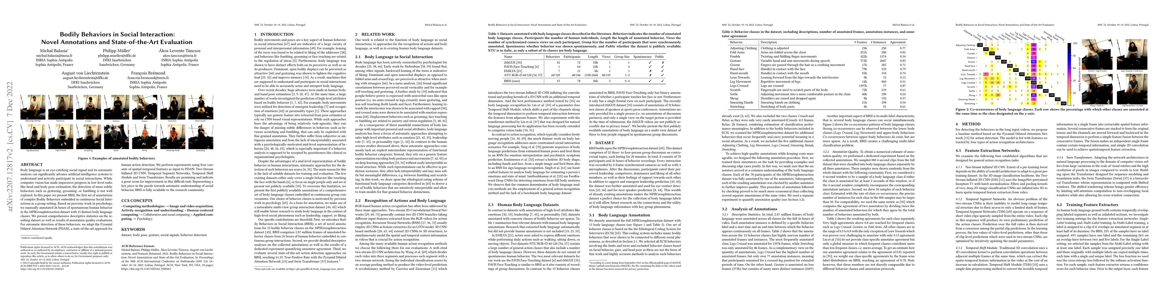 Thumbnail for Bodily Behaviors in Social Interaction: Novel Annotations and
  State-of-the-Art Evaluation