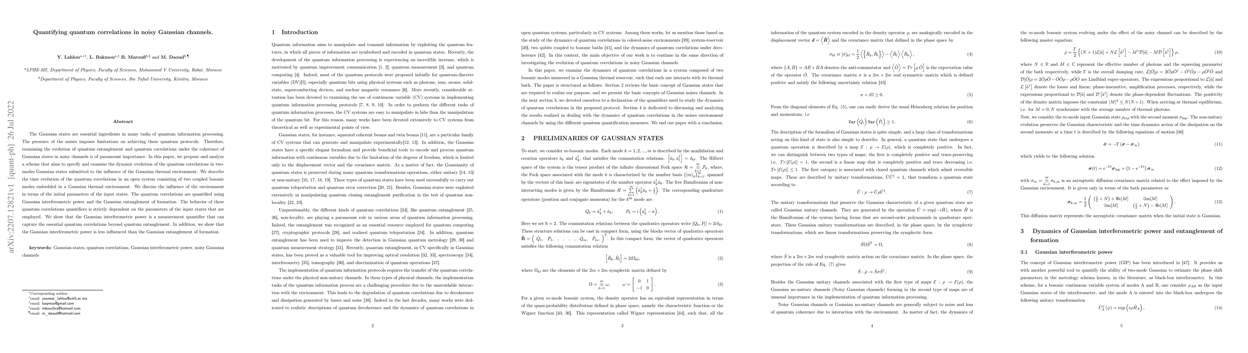 Thumbnail for Quantifying quantum correlations in noisy Gaussian channels