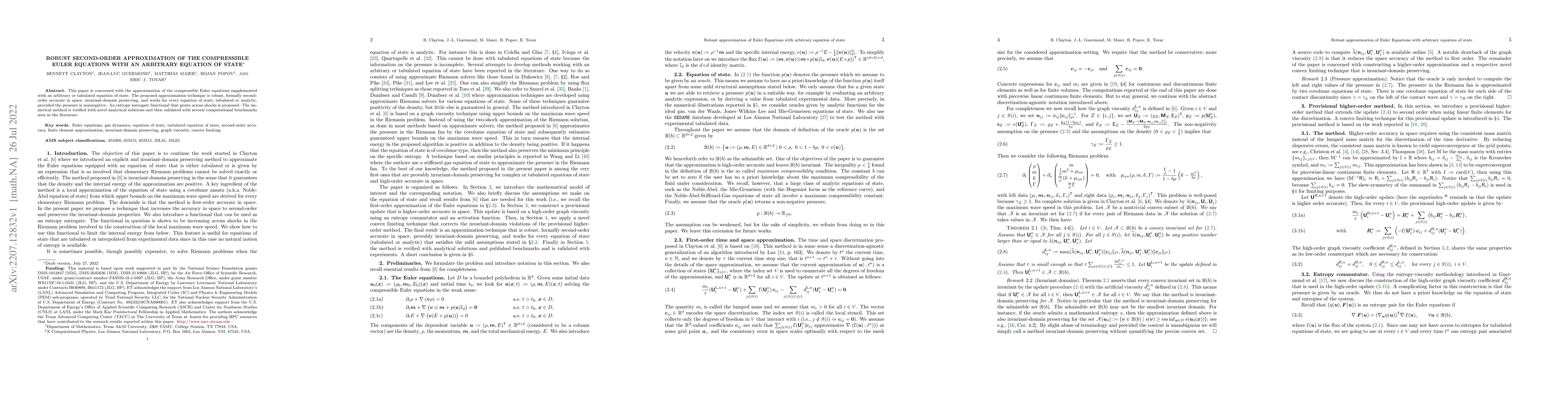 Thumbnail for Robust second-order approximation of the compressible Euler equations
  with an arbitrary equation of state