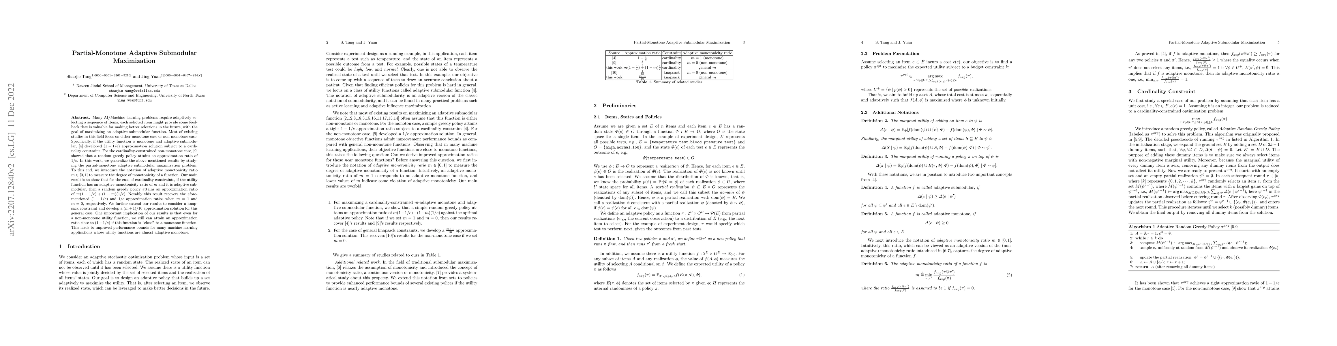 Thumbnail for Partial-Monotone Adaptive Submodular Maximization