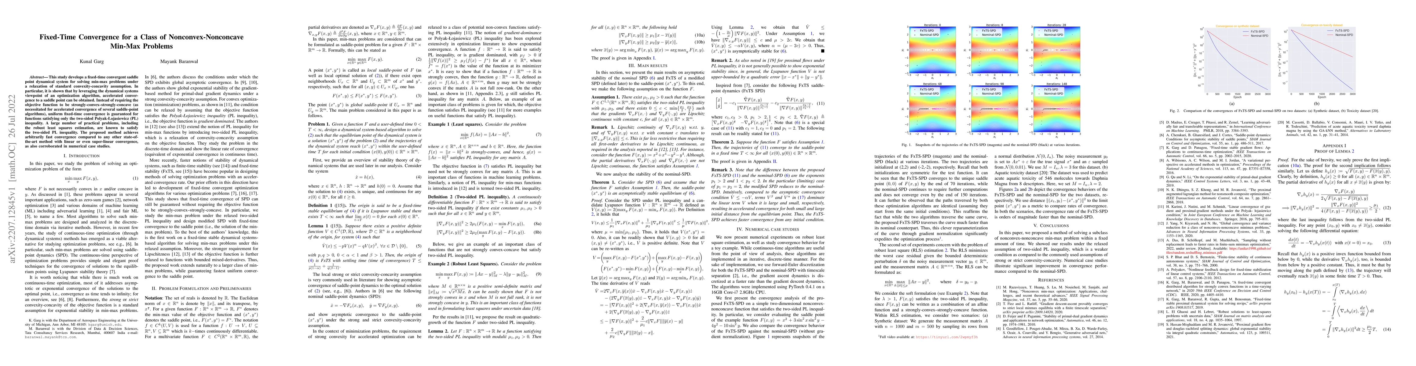 Thumbnail for Fixed-Time Convergence for a Class of Nonconvex-Nonconcave Min-Max
  Problems