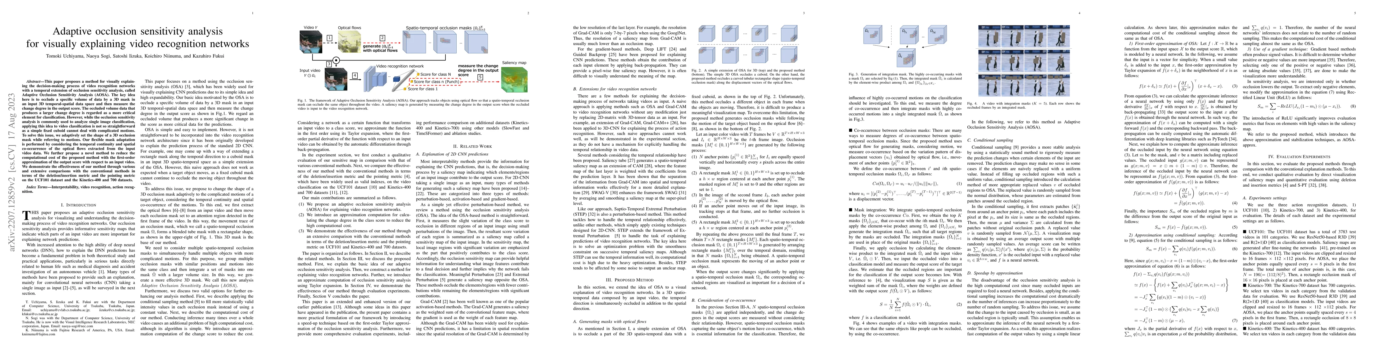 Thumbnail for Adaptive occlusion sensitivity analysis for visually explaining video
  recognition networks