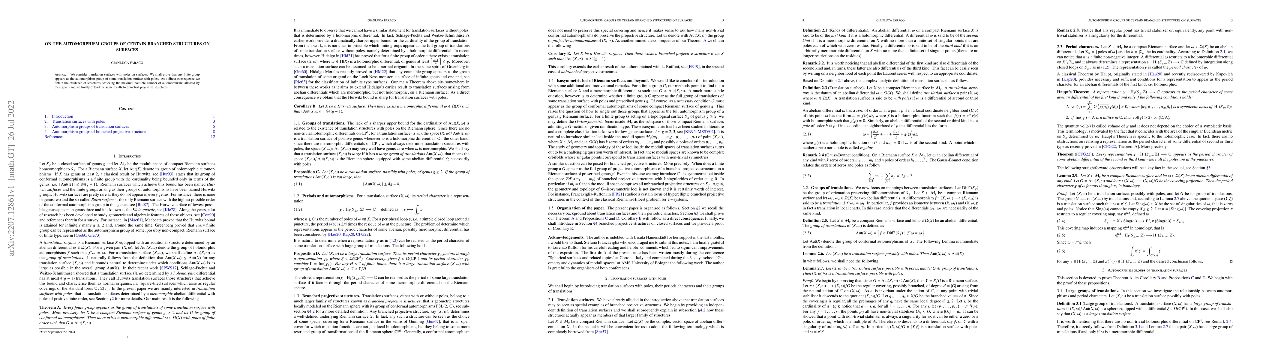 Thumbnail for On the automorphism groups of certain branched structures on surfaces