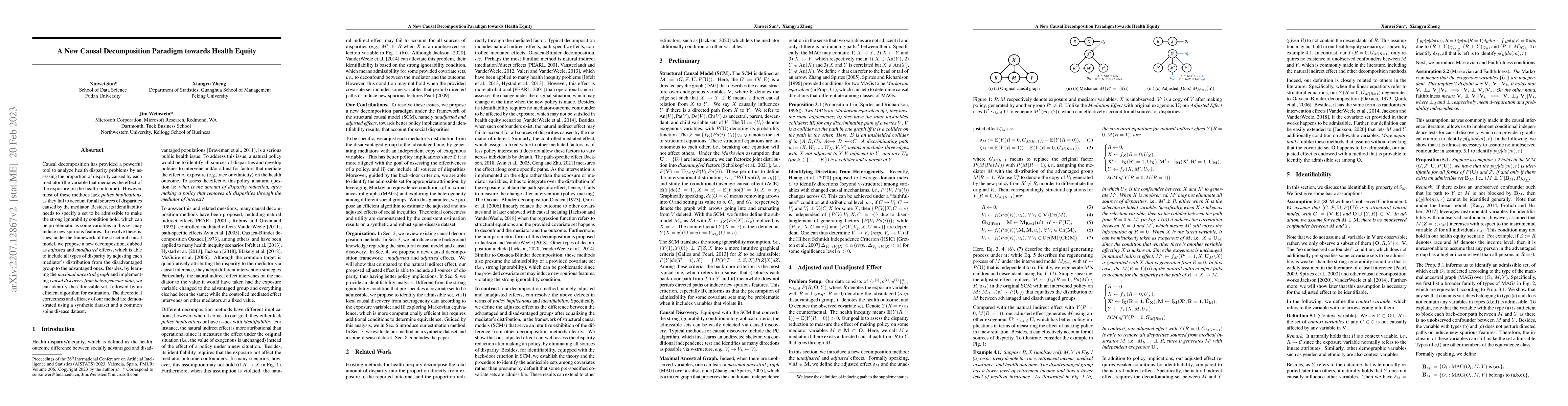 Thumbnail for A New Causal Decomposition Paradigm towards Health Equity