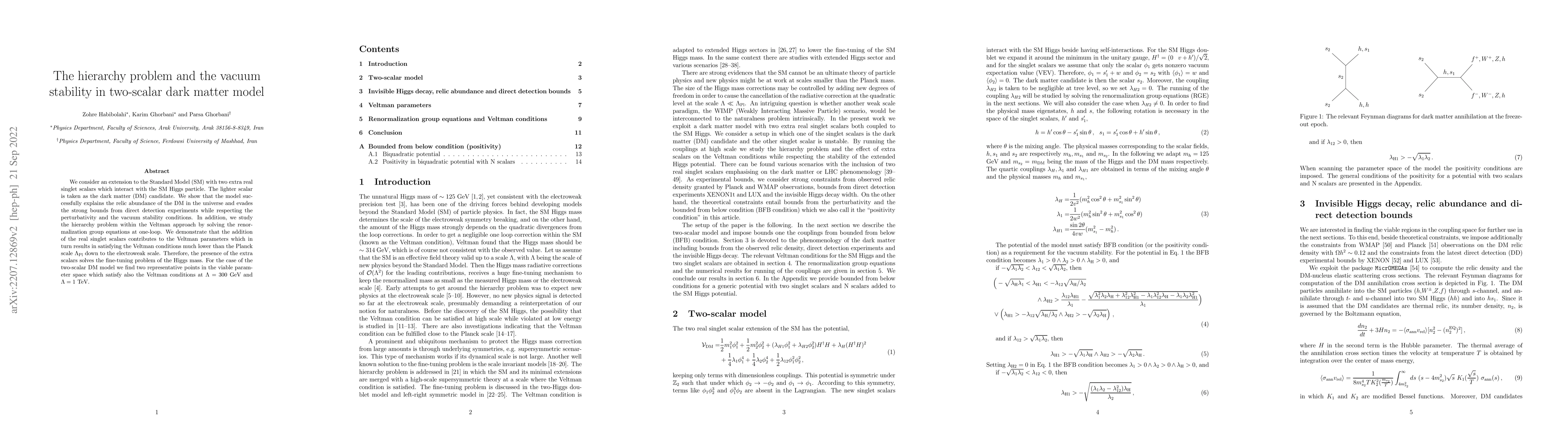 Thumbnail for The hierarchy problem and the vacuum stability in two-scalar dark matter
  model