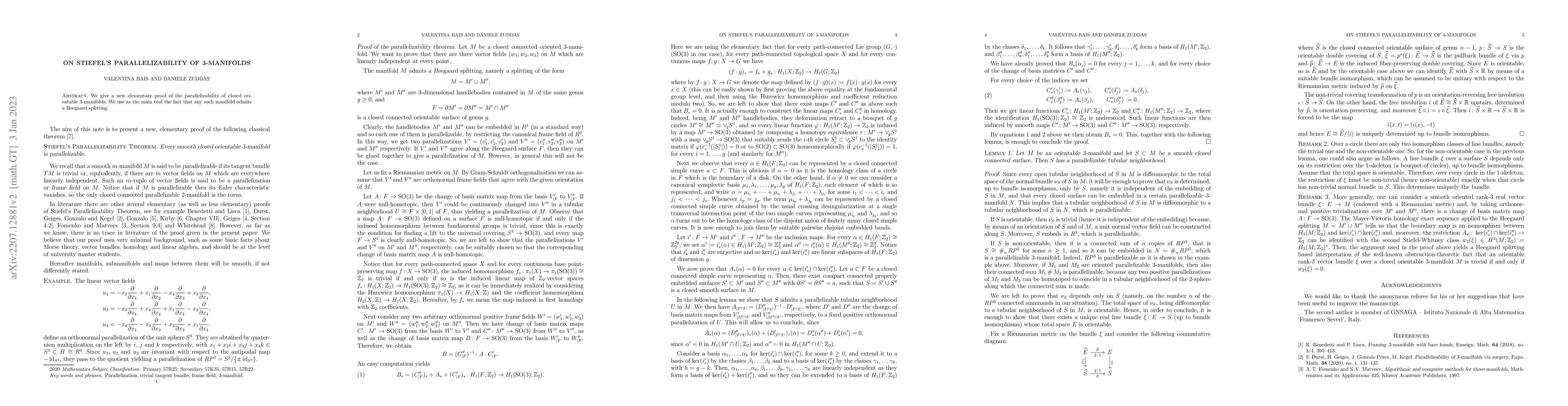 Thumbnail for On Stiefel's parallelizability of 3-manifolds