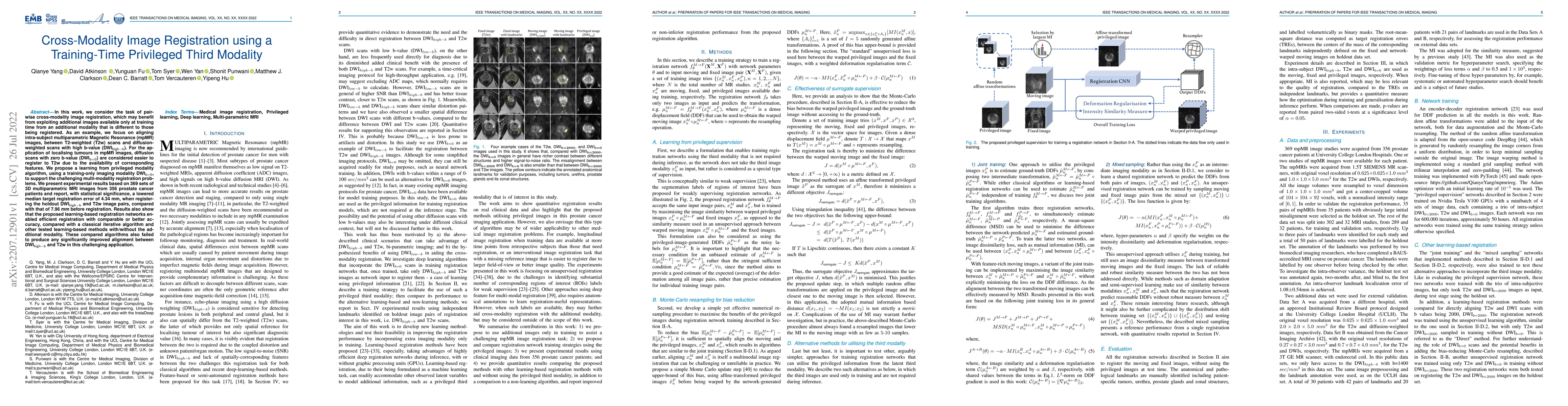 Thumbnail for Cross-Modality Image Registration using a Training-Time Privileged Third
  Modality