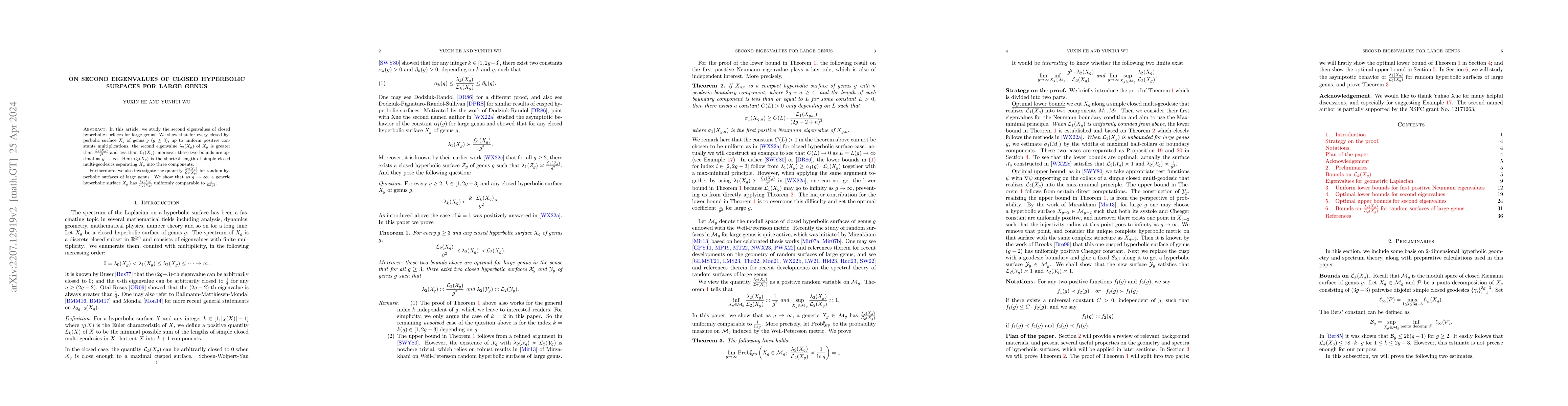 Thumbnail for On second eigenvalues of closed hyperbolic surfaces for large genus