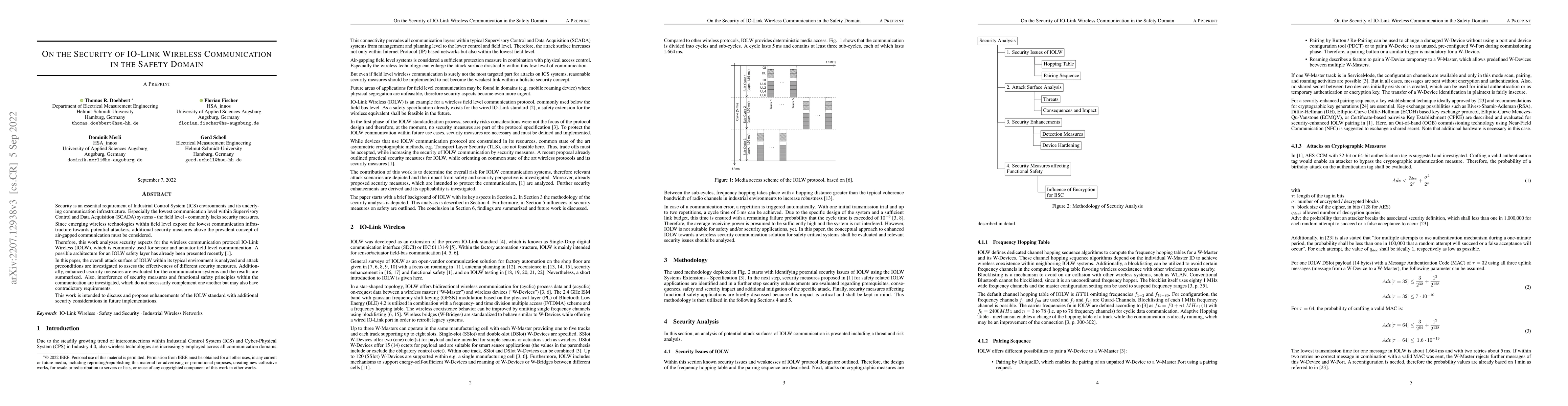 Thumbnail for On the Security of IO-Link Wireless Communication in the Safety Domain