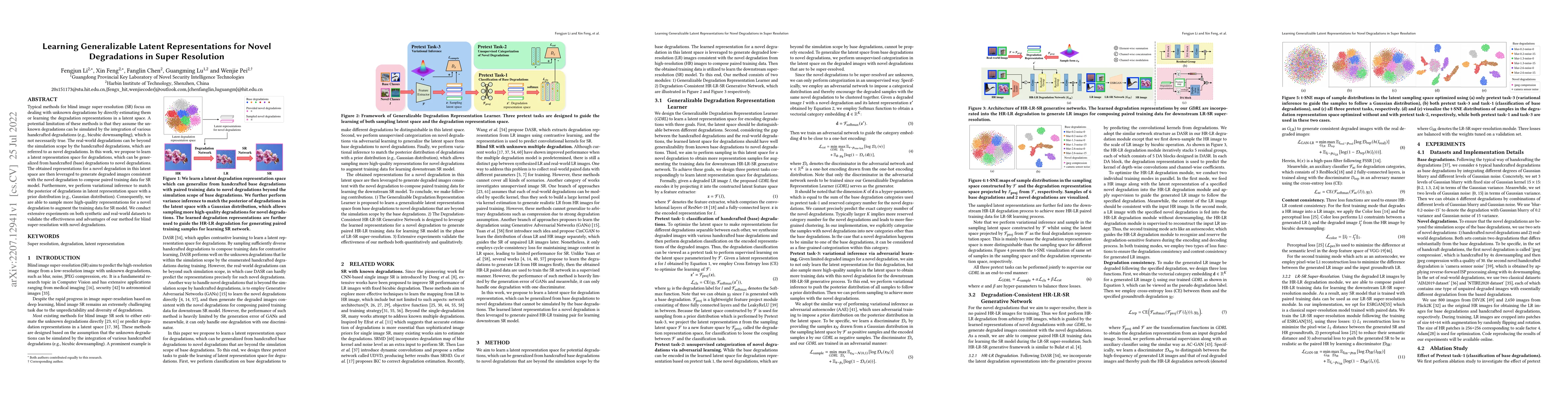 Thumbnail for Learning Generalizable Latent Representations for Novel Degradations in
  Super Resolution