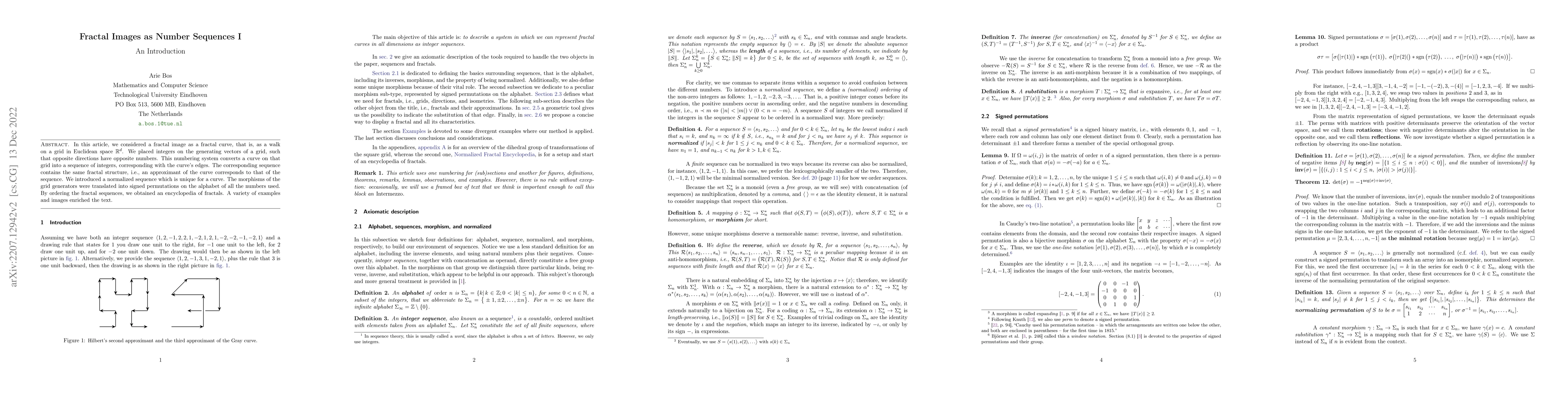 Thumbnail for Fractal Images as Number Sequences I An Introduction