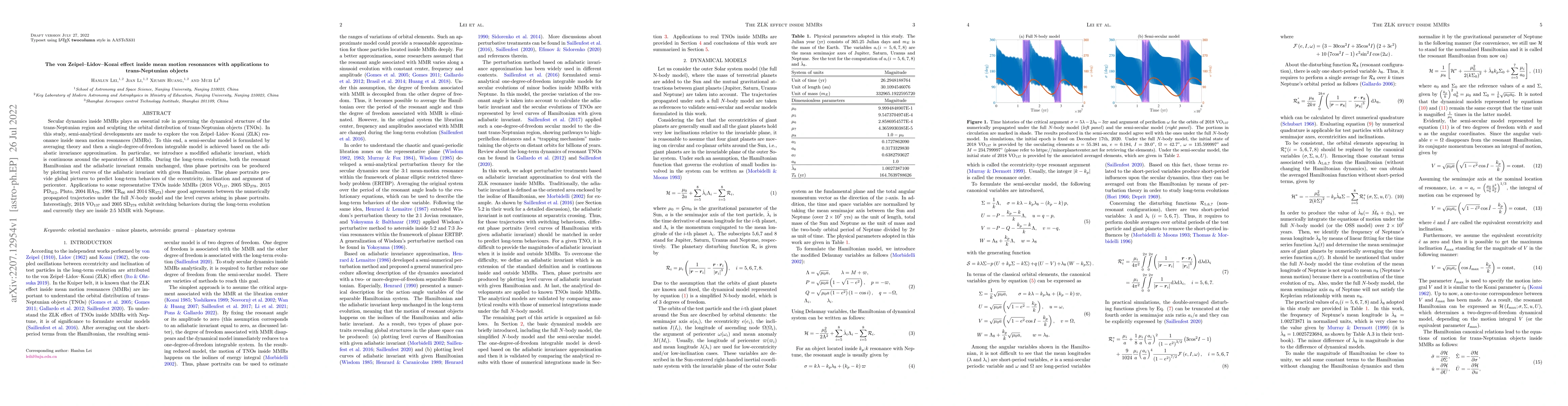 Thumbnail for The von Zeipel-Lidov-Kozai effect inside mean motion resonances with
  applications to trans-Neptunian objects