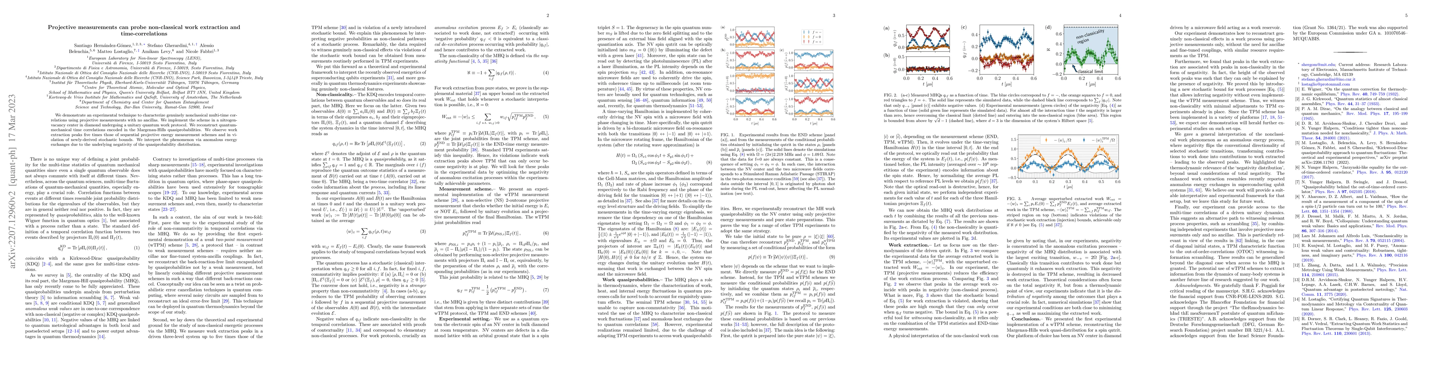 Thumbnail for Projective measurements can probe non-classical work extraction and
  time-correlations