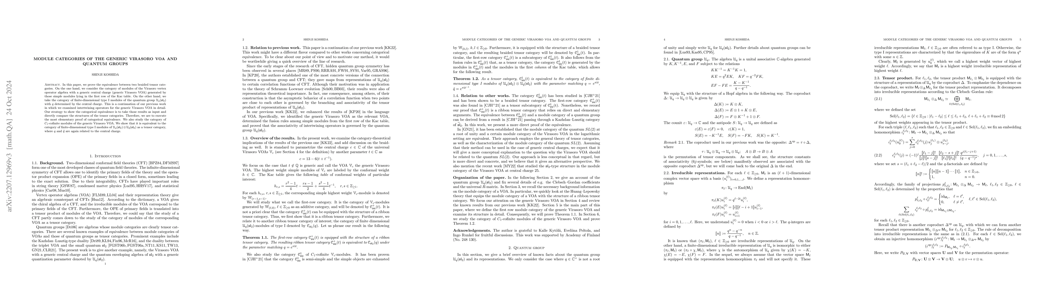 Thumbnail for Module categories of the generic Virasoro VOA and quantum groups