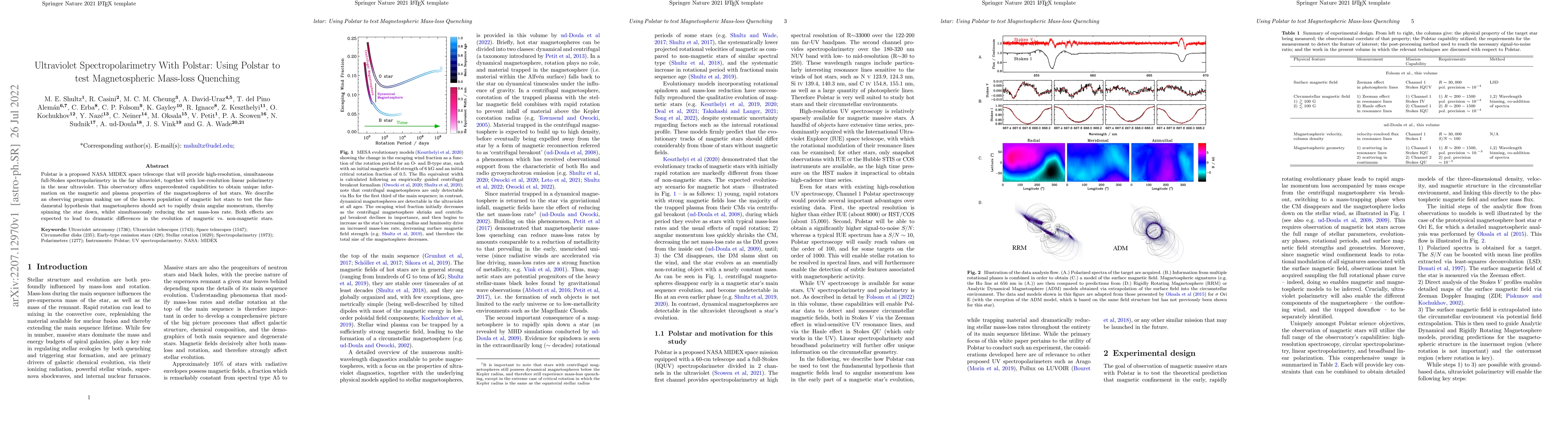 Thumbnail for Ultraviolet Spectropolarimetry With Polstar: Using Polstar to test
  Magnetospheric Mass-loss Quenching