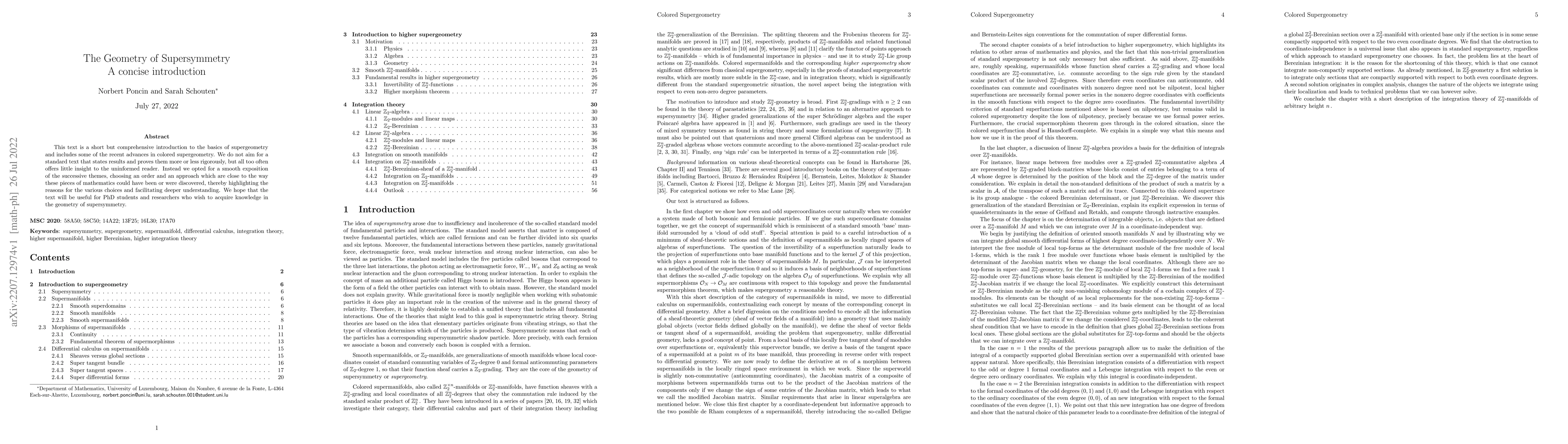 Thumbnail for The Geometry of Supersymmetry / A concise introduction