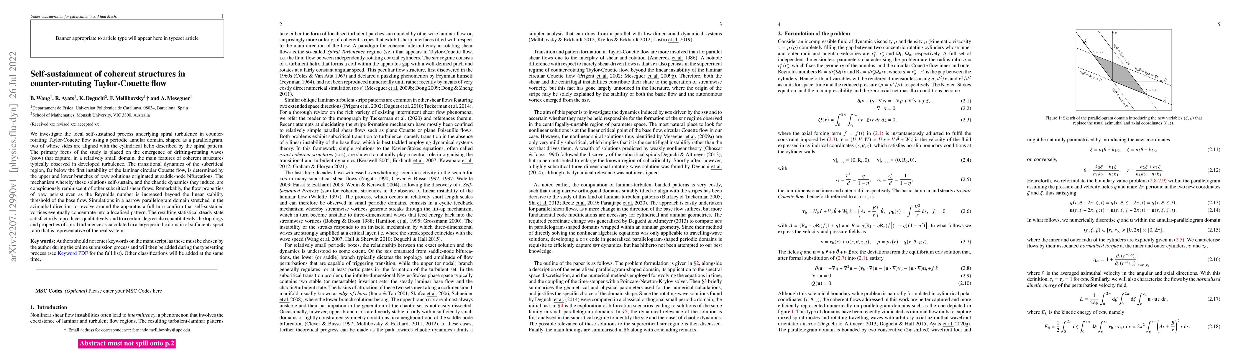 Thumbnail for Self-sustainment of coherent structures in counter-rotating
  Taylor-Couette flow