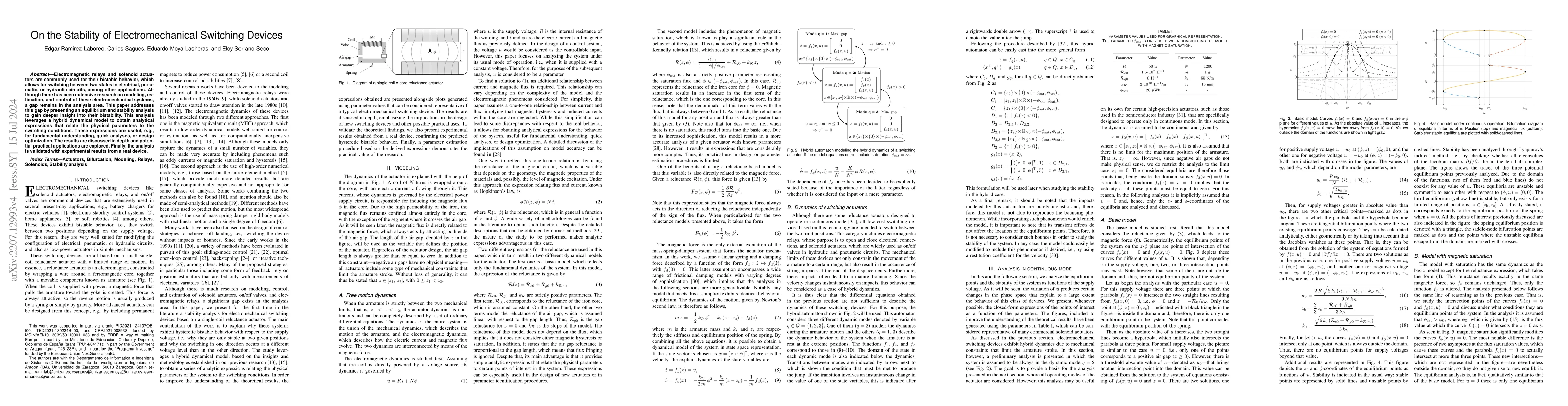 Thumbnail for On the Stability of Electromechanical Switching Devices